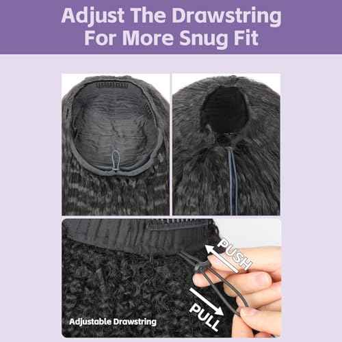 OQ Hair Water Wave Half Wig Human Hair Adjustable Drawstring 180% Density 3 In 1 Beginner Friendly Glueless Wear and Go Half Human Hair Wig for Women 16 Inch