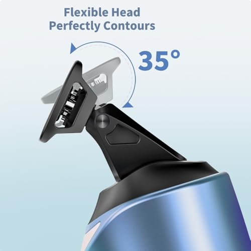 Bikini Trimmer for Women, 2-in-1 Painless Electric Razor with Dual Heads, IPX7 Waterproof Cordless Body & Facial Shaver for Pubic Hair, Underarms, Legs & Face, Wet & Dry (Blue)