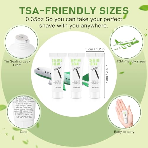 100 Shaving Cream Bulk Travel 10ml/0.35fl oz,Disposable Shaving Cream in Bulk Travel Shave Cream for Hotel Homeless,White Tea