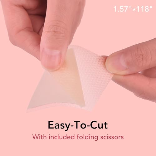 Silicone Scar Sheets (1.6"x 118" Roll-3M) - Silicone Scar Tape for Scar Removal Treatment, Reusable Strips for C-Section, Keloid, Burn, Acne, and Surgical Scars with Folding Scissors