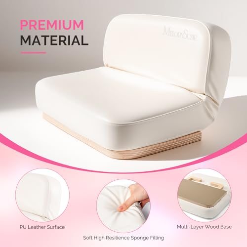 MelodySusie Foldable Manicure Arm Rest for Nails Tech, Adjustable Nail Arm Rest for Acrylic Nail Art, Professional PU Leather Nail Hand Rest Stand for Manicurist, White