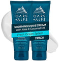 Oars + Alps Soothing Men's Shaving Cream, Dermatologist Tested and Infused with Aloe and Coconut Oil, Fresh Ocean Splash Scent, TSA Friendly, 3.4 Oz, 2 Pack