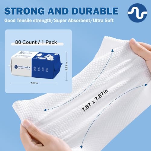 Disposable Face Towel, Biodegradable Facial Towels for Sensitive Skin, Ultra Soft Face Towelette for Women Cleansing, 7.87¡¯¡¯ x 7.87 ¡®¡¯ (4 Packs)