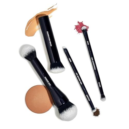 Lune+Aster Foundation Brush | High-Performance Foundation Brush To Apply Liquid, Stick Or Powder Foundations. Made with Alumium Handle, Vegan Bristles.