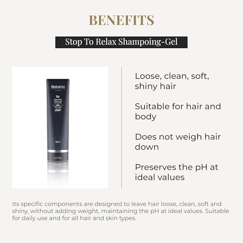 SALERM - 2-in-1 Gel and Shampoo - Stop To Relax Homme Barber Line - 250 ml - for All Hair and Skin Types - Refreshing and Relaxing Fragrance - Daily Use - Gentle Cleaning