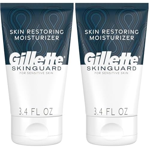 Gillette SkinGuard Face Moisturizer for Men, 3.4 oz Skin Restoring Moisturizer with Shea Butter and Vitamin E (Pack of 2)