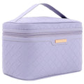 Dajasan Makeup Bag, Travel Cosmetic Bag for Girls Women, Large Capacity Makeup Organizer Case, Travel Toiletry Bag, PU Leather Waterproof 11.81 x 6.7 x 7.09 Inch (Purple)