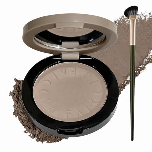 Cool-Toned Grey Contour Powder Palette with Mirror & Makeup Brush Set ? Long-Lasting Taupe Matte Finishing for Fair Pale Skin, Multi-Purpose Nose & Face Sculpting Kit, Travel-Friendly Compact