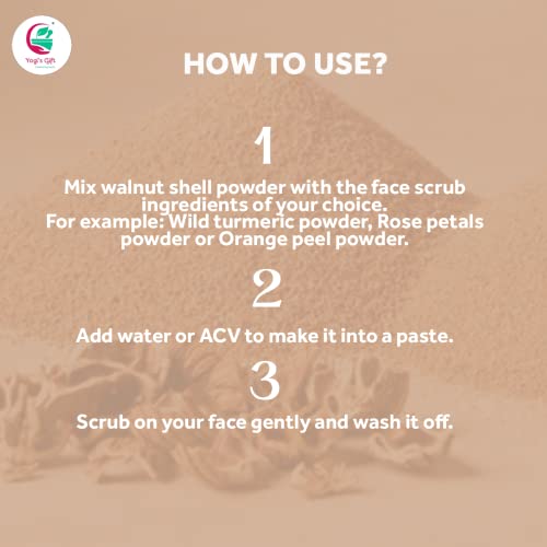 Ground Walnut Shells/Walnut Shell Powder 8oz | Great for Face Scrub | Natural Exfoliant for Soap Making | by Yogi's Gift ¢ç