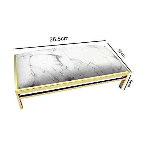 Nail Art Hand Pillow, Stylish and Elegant PU Leather Manicure Arm Rest Cushion, Anti-Slip and Soft Hand Cushion for Nail Art Salon Home, Nail Art Equipment Tools(Marble)