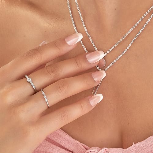 KISS imPRESS No Glue Mani Press On Nails, French, 'Genuine', Light Neutral + White Tip French, Medium Size, Coffin Shape, Includes 30 Nails, Prep Pad, Instructions Sheet, 1 Manicure Stick, 1 Mini File