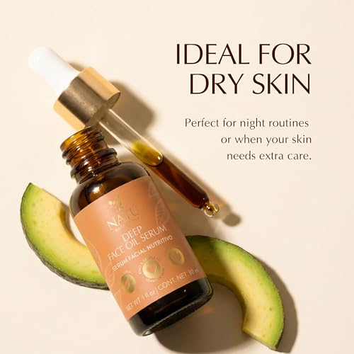 NAT? BOTANICALS Deep Face Oil Serum for Normal & Dry Skin - Rich Botanical Face Serum with Coconut & Avocado Oil for Vitamin E - Nourishing, Naturally Scented, and Clean Beauty, 1 fl oz