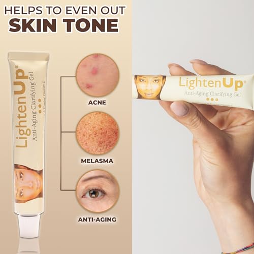 Lighten-Up Anti-Aging Skin Brightening Gel - 1 Fl oz / 30ml, Anti-Aging Cream, with Alpha Arbutin, Argan Oil, Vitamin C