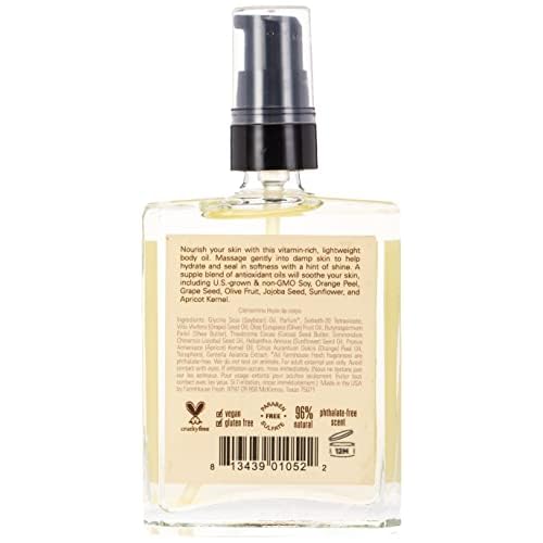 FarmHouse Fresh Clementine Body Oil, Orange, 4 Fl Oz (Pack of 1)