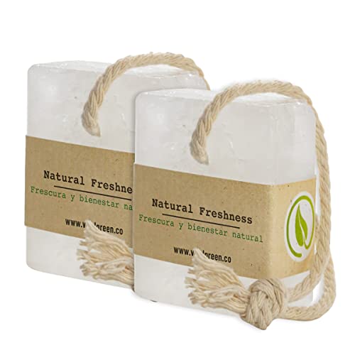 Vital Green Potassium Alum Crystal Block for Shaving ? Alum Bar that Relieves Irritation Caused by Shaving and Hair Removal ? Develops an Invigorating and Refreshing Reaction 3.18 oz / 90 g (2 Units)