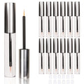 COSIDEA 12PCS Empty plastic Matte Silver 10ml Eyeliner tubes packing Vials Bottle Containe Eyeliner Brush Applicator for DIY Eyelash Growth Oil
