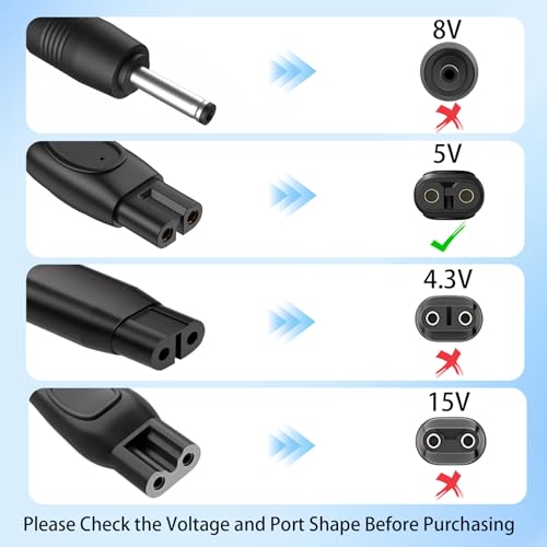 5V Charger for Philips One Blade QP2724 QP2834 QP1324 QP1924, MG3919 MG5910 MG7910 MG7960 MG9510 MG9560, S7882, X3002/00 Shaver, Replacement Philips Razor & Trimmer Charger
