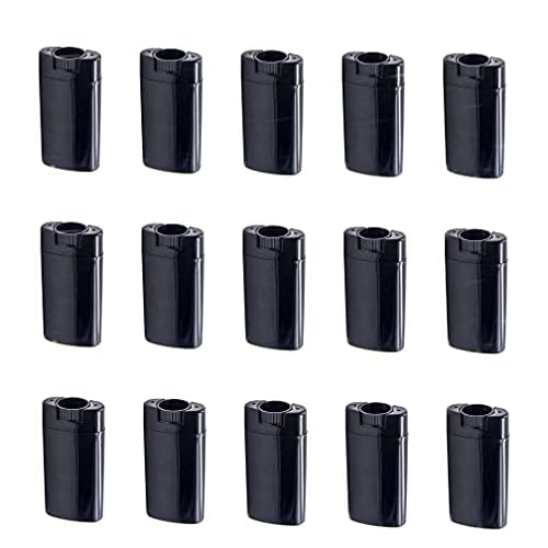 30 Pcs 15ml Plastic Deodorant Containers 0.5 Oz Oval Lip Balm Tubes Twist-up Filling Stick Refillable Empty Plastic Tube for Lipstick Crayon Chapstick DIY Lipstick Solid Deodorant Bar(Black)