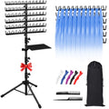 Klvied Braiding Hair Rack Standing 144 Pegs, Height Adjustable Hair rack, Heavy Duty Braid Racks with Tray and Carrying Bag, Black (48.2"-62.9")