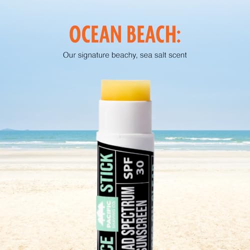Pacific Shaving Company SPF 30 Broad Spectrum Face Sunscreen Stick - Portable Mineral Sunscreen for Face with Aloe Vera, Coconut Oil + Vitamin E - Clear, Non-Greasy Travel Size Sunblock Stick (2 Pack)
