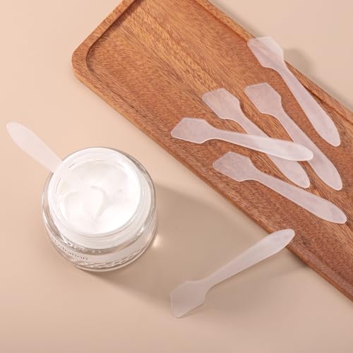 Tbestmax 300 PCS Mini Cosmetic Spatulas 3.2" x 0.6" Disposable Makeup Plastic Spatulas Clear for Facial Creams and Skin Care