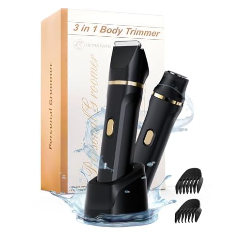 Precision Hair Trimmer & Body Groomer for Men- 4 Attachments, All-in-One Cordless Design, Steel Blades & Carbon Fiber Finish
