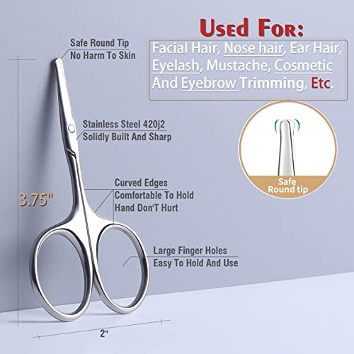 3.75" Round Tip Safe Mini Pubic Hair Scissors For Women, Small Personal Beauty Vaginial Grooming Trimming Bikini Scissors (Pink)