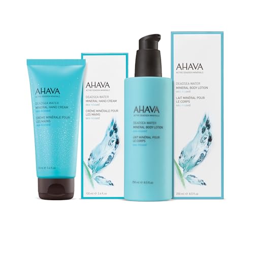 AHAVA Sea-Kissed Hand & Body Care Set ? Includes Hand Cream (100ml) & Body Lotion (8.5 Fl.Oz) | Enriched with Dead Sea Minerals, Magnesium & Refreshing Sea-Kissed Fragrance