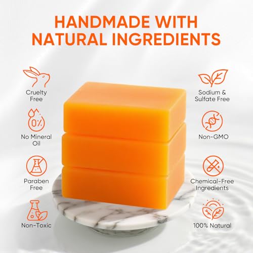 RYH 3 PCS Persimmon Soap Bar for Body Odor Control?Deodorizing & Eliminating Body Odor for Old People Smell, Natural Deodorant Persimmon Bar Soap, Organic Body Wash Soap for Women & Men