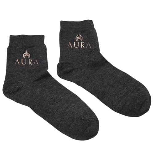 Aura¢â Luxury Grounding Socks for Feet - 25% Pure Silver Grounding Socks for Women & Men - Black