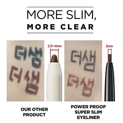 THESAEM Eco Soul Powerproof Super Slim Eyeliner - Smudge Proof Gel Eyeliner - Micro Precision Tip (2mm) - Highly Pigmented & Long-lasting Eye Makeup Glides on Smoothly, 0.1g (BR05 Choco Brown)