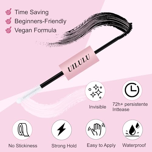 Lash Bond and Seal - 2-in-1 Lash Glue (5ml) & Sealer (5ml) for DlY Lash Extensions at Home, Waterproof Eyelash Adhesive for Cluster& Individual Lashes, Black Bond Eyelash Glue with Strong Hold