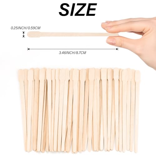 1200 Pcs Eyebrow Wax Sticks, Small Wooden Waxing Sticks, Wax Spatulas Craft Applicator Sticks for Body Hair Removal, Eyebrow Lip Nose Brow Facial Smooth, Skin-Spa Home Usage