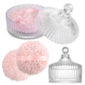 6 Inch Oversized Dusting Powder Container with Body Powder Puff and Container Set ? 2PCS 3 Inch Soft Wool-Like Puff, Portable & Reusable Powder Puff and Container for Women¡¯s Daily Use