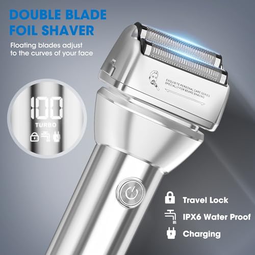 Bell+Howell Vacutrim Deluxe Cordless Mens Beard Trimmer, Rechargeable Electric Shaver with 20 Trim Setting and Built-in Vacuum for Mustache, Sideburns. Facial Hair, Black, 7.5", As Seen On TV