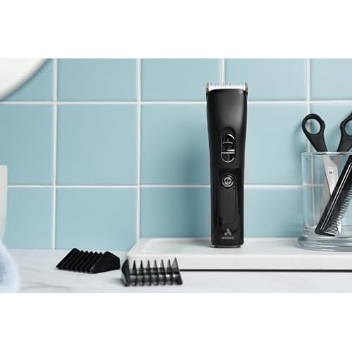 Andis 560547 Envision Cordless High-Speed Hair Clipper, 21-Piece Kit, Adjustable Blade, 1.5¡± LED Digital Display Screen, Black