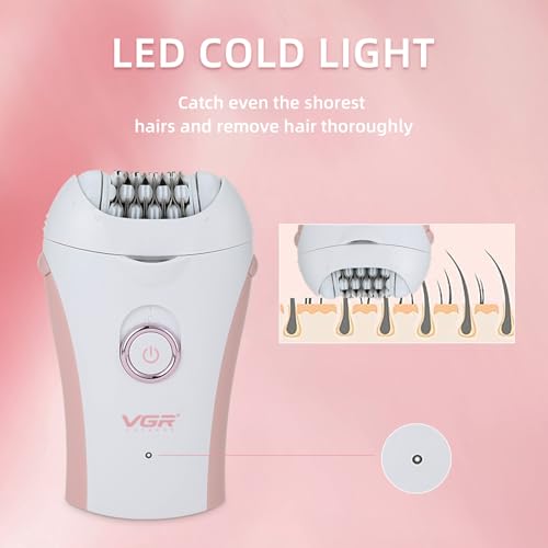Glabrouse Skin Smooth Glide Epilator for Women,Facial Epilator for Women,Cordless Face Hair Remover with Light,Hair Rmoval for Face Bikini Legs, Body Removal Device