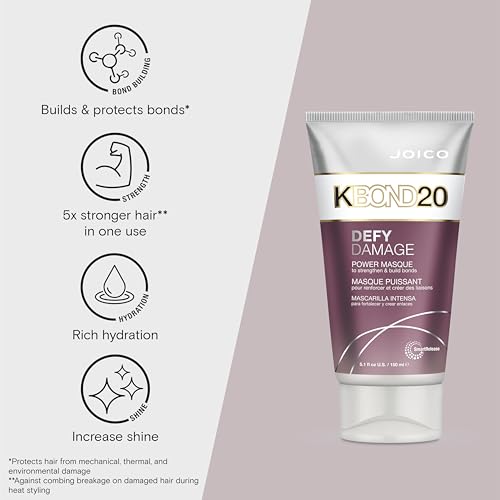 Joico Defy Damage KBOND20 Power Masque | For Stronger, Hydrated Hair | Color-Safe | Rebuild & Protect Bonds | Paraben-Free | Animal-Test Free Formula