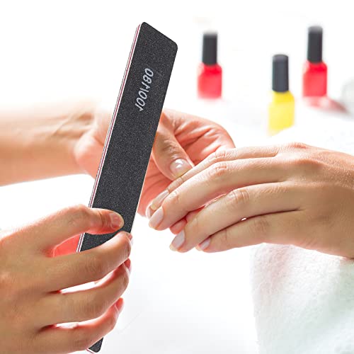 100 Pcs Black Nail Files 100/180 Grit Professional Double Sided Emery Boards Coarse and Medium Grit Rectangle Buffering File for Acrylic Nails