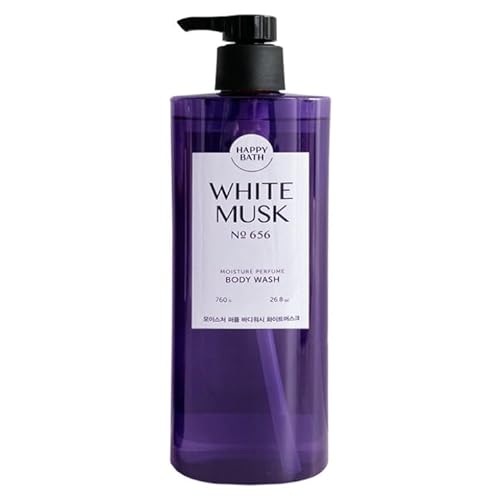 ZEESOON Happy Bath Moisture Performed Shower Body Wash for Women, Men No 656 (760ml 25.69 fl oz.) skin care and skin soft body cleansing foam (White Musk)