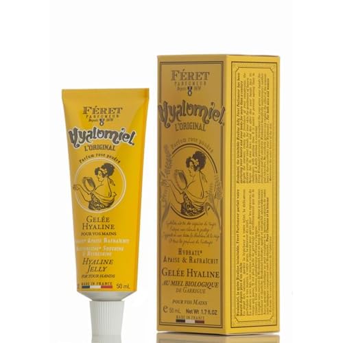 F?ret Parfumeur Le Hyalomiel Gel Moisturizer ? Rose Poudr? ? Hydrating Skincare with Organic Honey ? Soothing Gel for Dry, Cracked Hands, Feet & Skin ? Made in France ? 50ml / 1.7oz