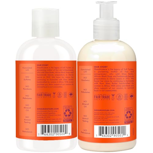 SheaMoisture Kids Mango & Carrot Shampoo and Conditioner Set w/Orange Blossom Extract, Strengthening Hair Products for Kids