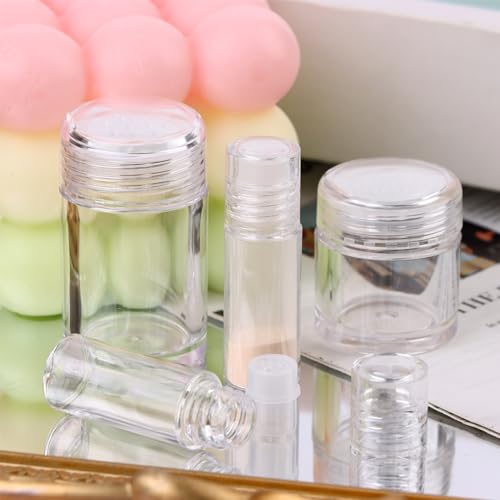 20Pcs Mini Clear 3ml Loose Powder Container Plastic Bottle Empty Cosmetic Sifter Loose Powder Jars Container Refillable Bottle