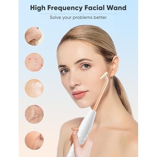 High Frequency Wand, Portable Facial Device with 4 Different Tubes
