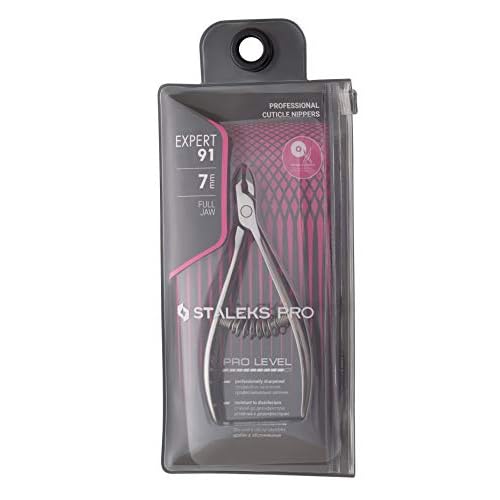 STALEKS PRO Expert 91 7mm Professional Cuticle Nippers ? Stainless Steel Skin Nippers for Manicure
