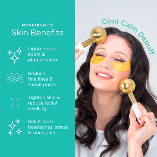 Stainless Steel Ice Globes for Facials (Gold), Durable Cryo Globes Instantly Reduce Puffiness, Tighten Pores and Sinus Relief, Facial Massages and Daily Beauty Routines