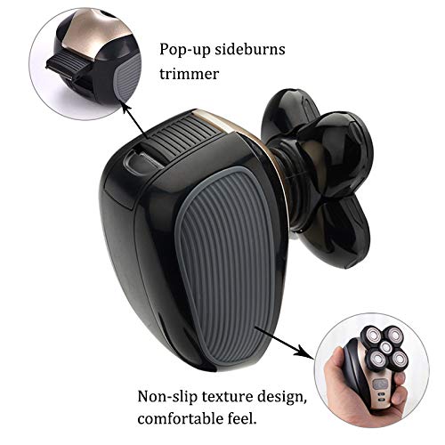 Men's Electric Bald Razor, 5 in 1 Bald Men's Head Shaver, IPX7 Waterproof Shaver Heads, Nose Hair Sideburn Trimmer, USB Rechargeable Bald Head Razor