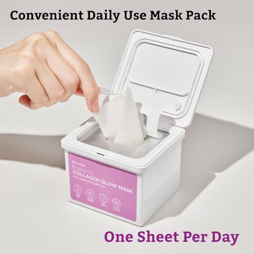 I'MPHYTO Collagen Glow Mask (220 ml, 20 Masks) - Revitalize Your Skin with Plant-Derived Pseudo Collagen and Phyto Vitamins
