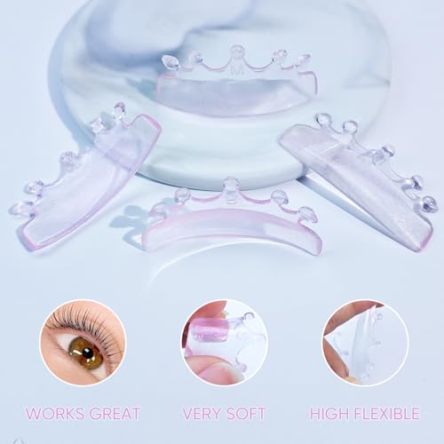 PERMANIA Lash Lift Pads, New Self-Adhesive Super Soft Lash Lift Rods Extreme Eyelash Curler Reusable (Pink)