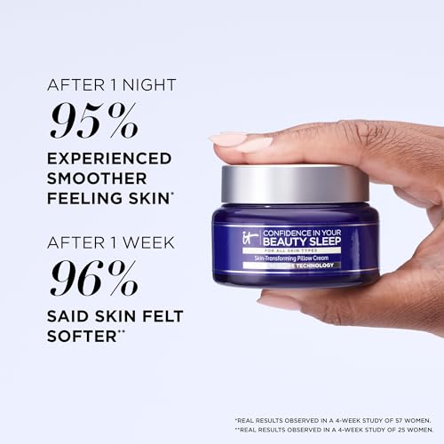 IT Cosmetics Confidence in Your Beauty Sleep - Anti-Aging Night Cream - Visibly Improves Fine Lines, Wrinkles, Dryness, Dullness & Loss of Firmness - With Hyaluronic Acid - 0.47 fl oz